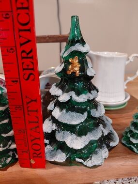 Fenton Green Glass Christmas Tree